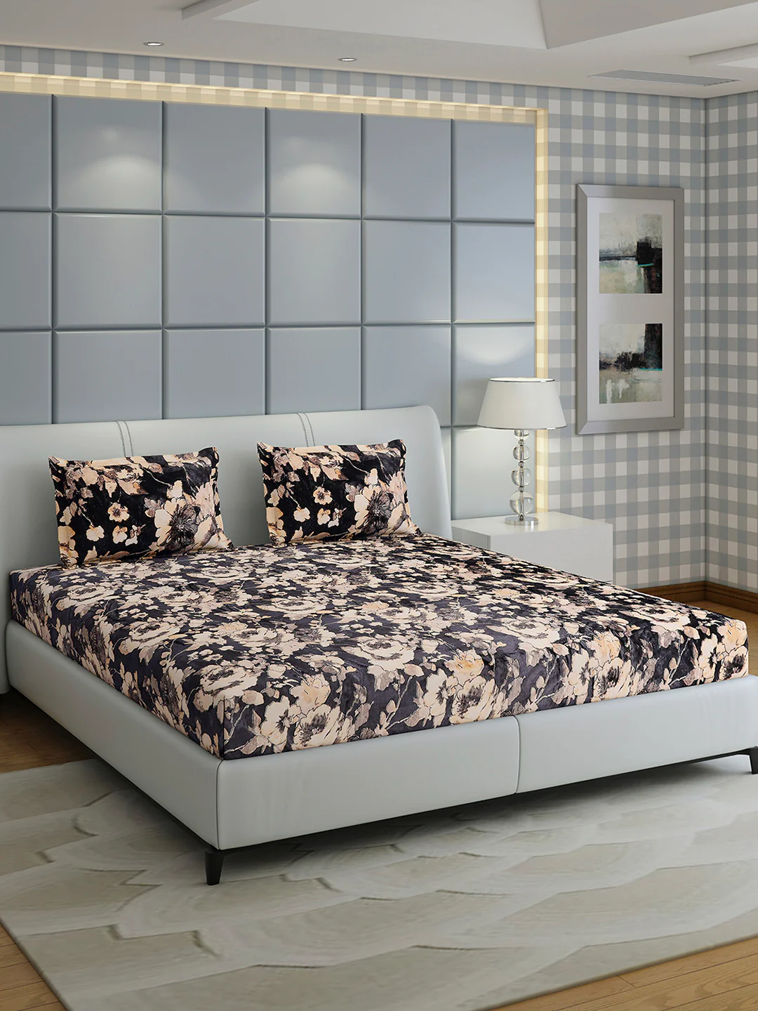 349 GSM 100% Polyester King Bed 1 Bedsheet with 2 Pillow Cover (Carnival) - Image 4
