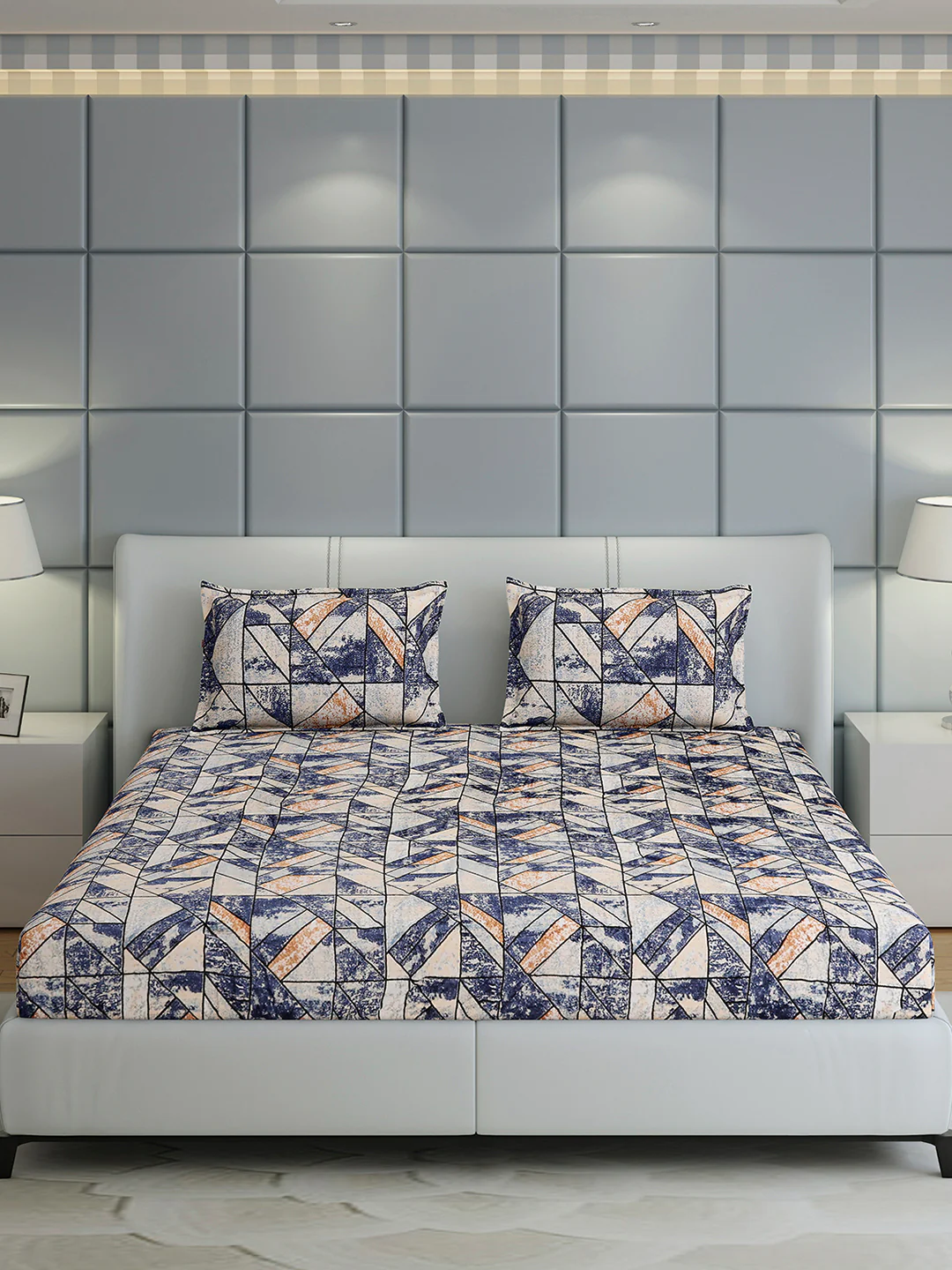 349 GSM 100% Polyester King Bed 1 Bedsheet with 2 Pillow Cover (Carnival) - Image 2