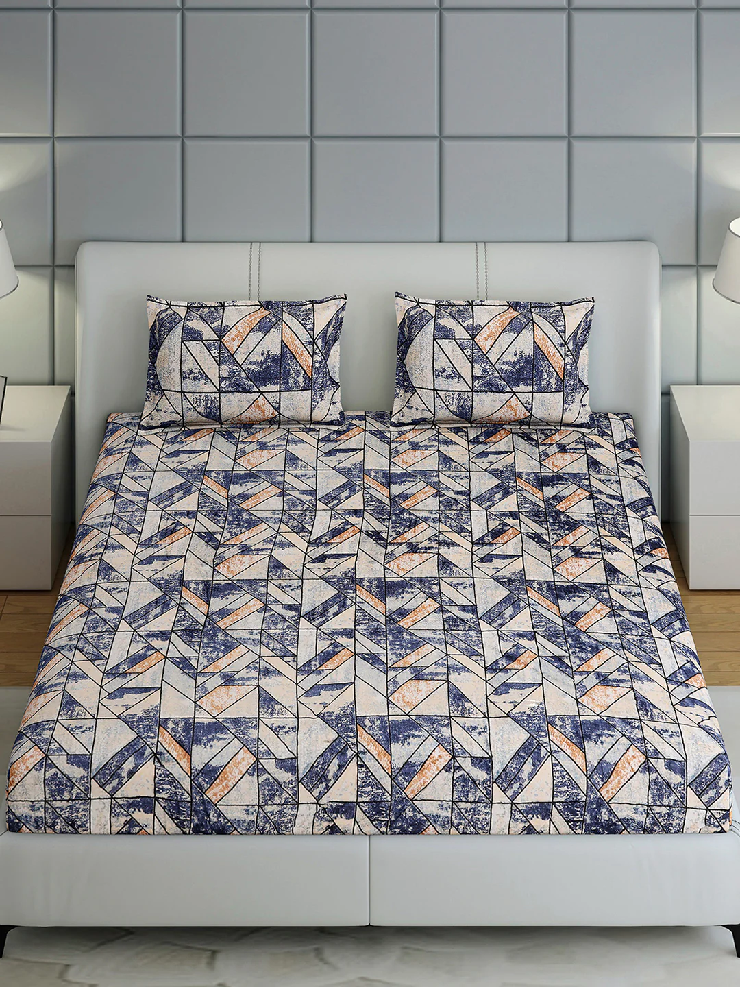 349 GSM 100% Polyester King Bed 1 Bedsheet with 2 Pillow Cover (Carnival) - Image 3