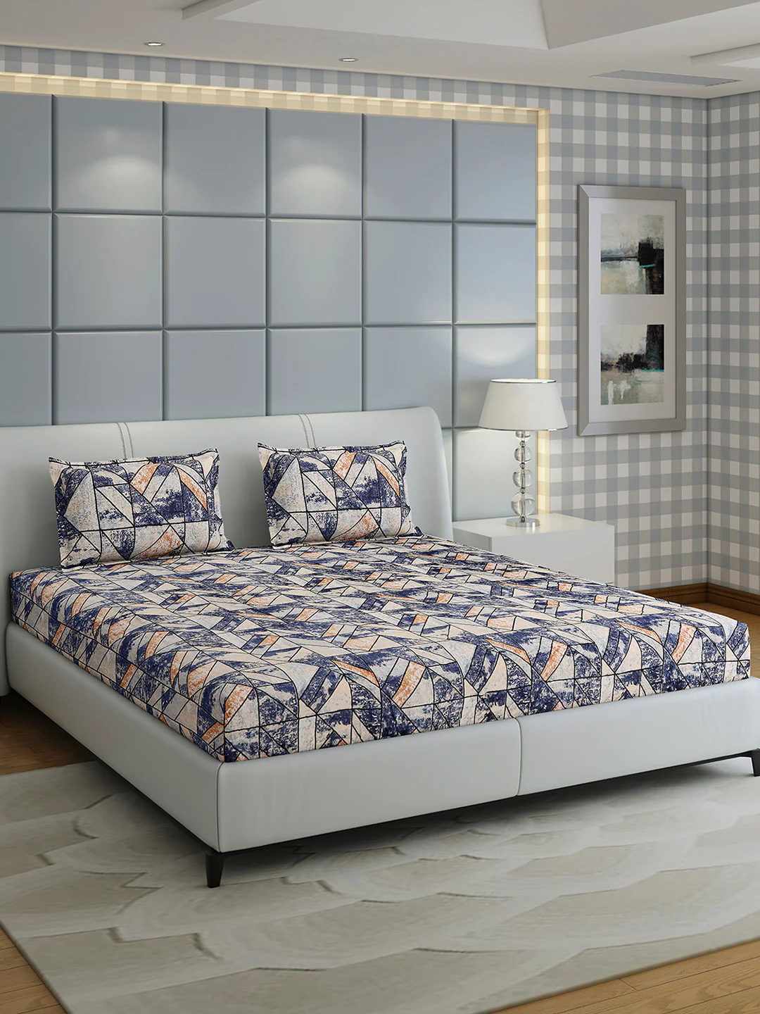 349 GSM 100% Polyester King Bed 1 Bedsheet with 2 Pillow Cover (Carnival) - Image 4