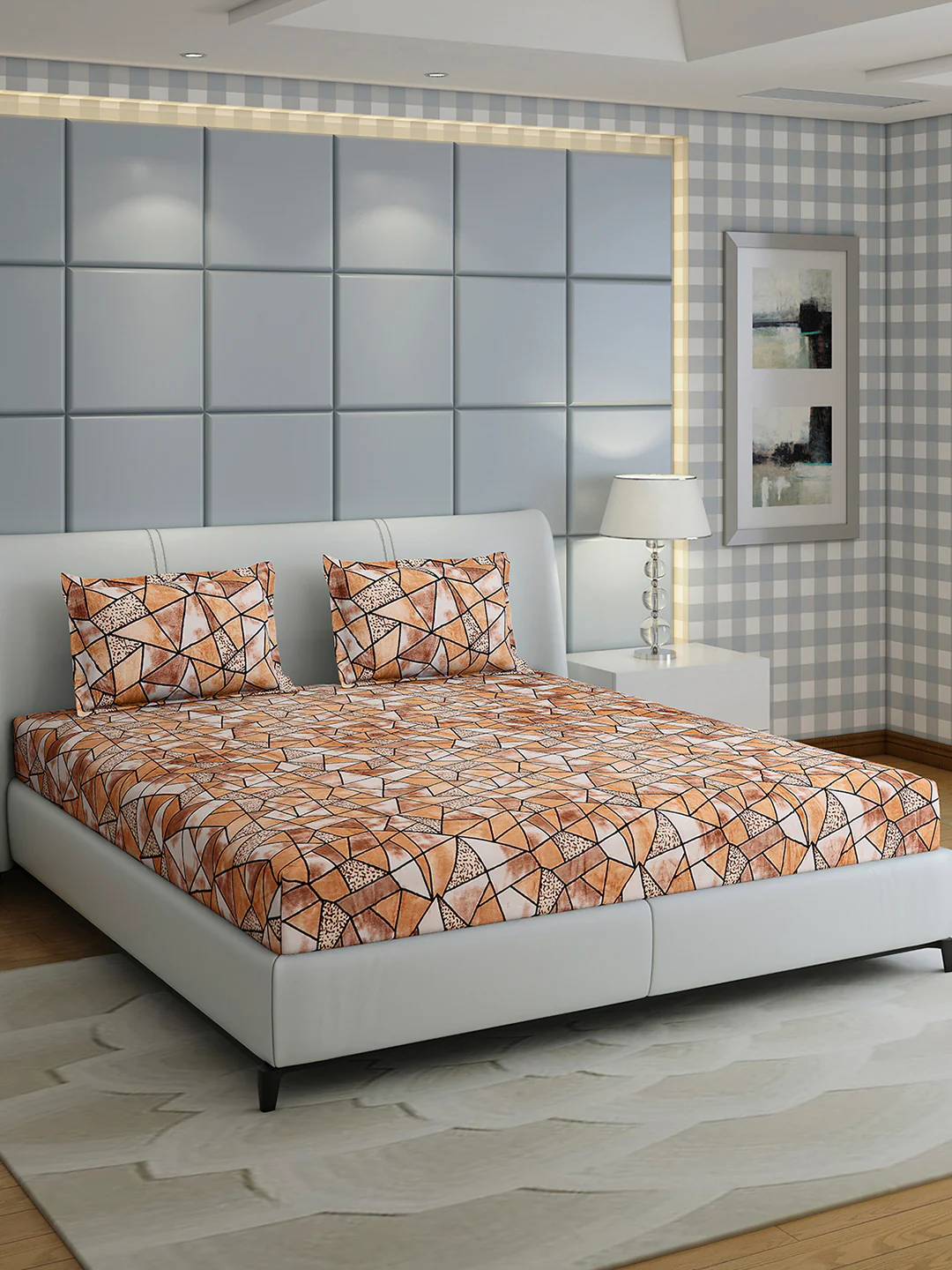 349 GSM 100% Polyester King Bed 1 Bedsheet with 2 Pillow Cover (Carnival) - Image 4