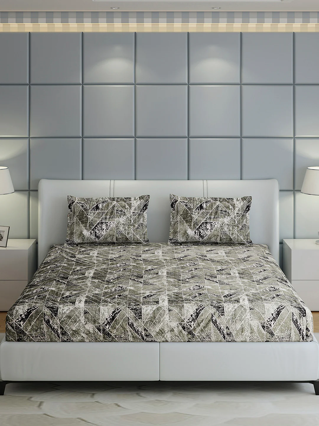 349 GSM 100% Polyester King Bed 1 Bedsheet with 2 Pillow Cover (Carnival) - Image 2