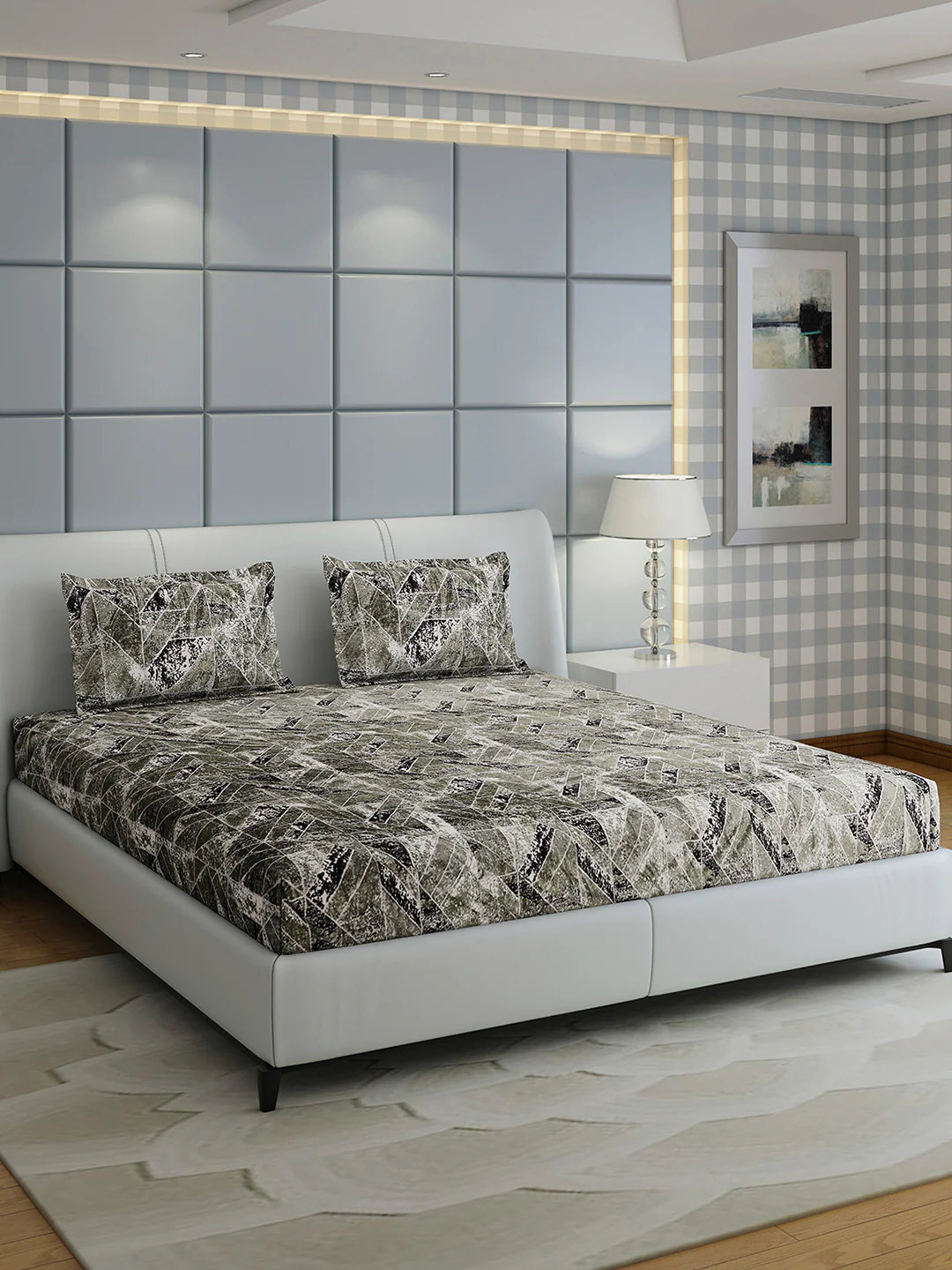 349 GSM 100% Polyester King Bed 1 Bedsheet with 2 Pillow Cover (Carnival) - Image 4
