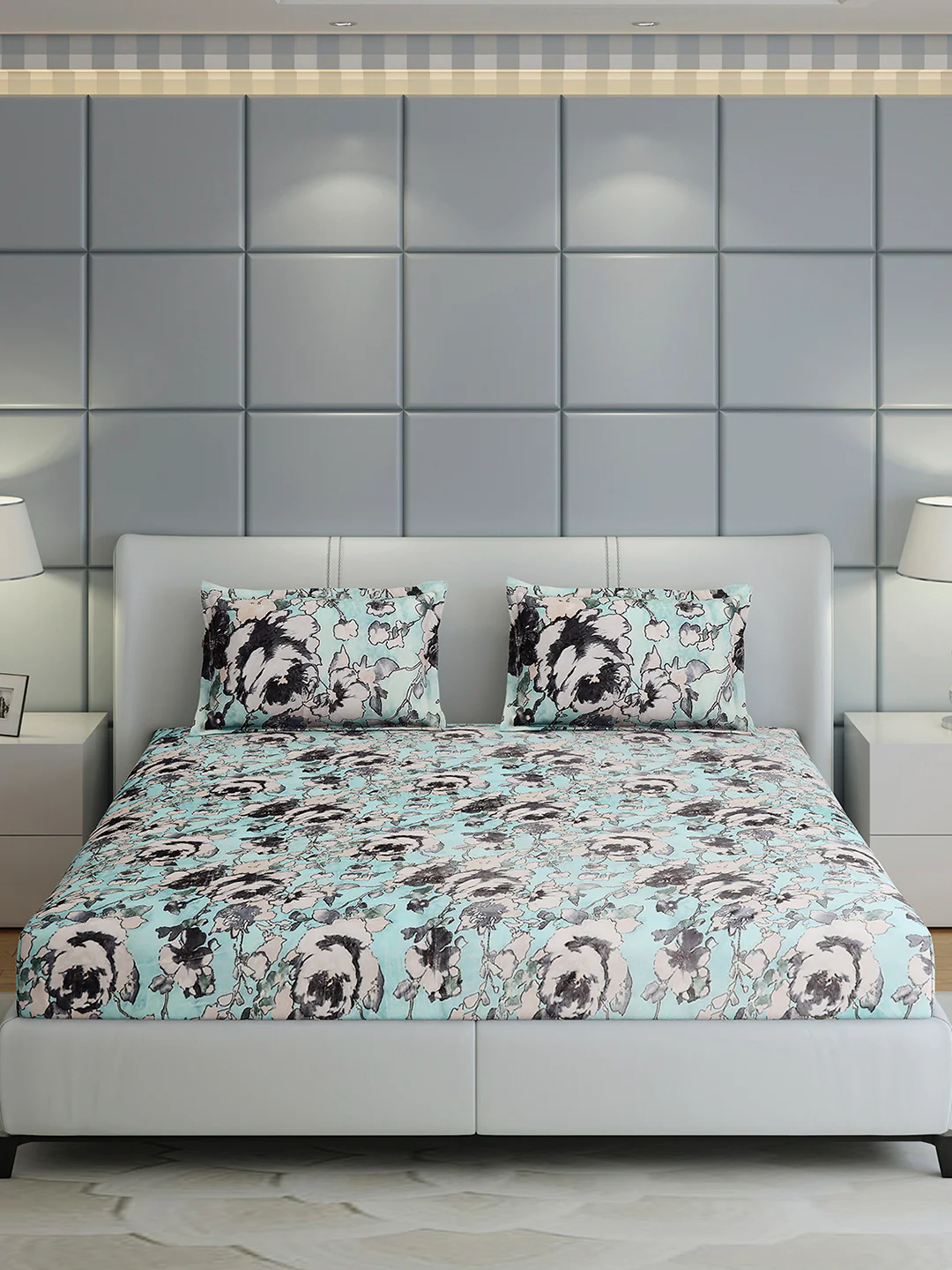 349 GSM 100% Polyester King Bed 1 Bedsheet with 2 Pillow Cover (Carnival) - Image 2