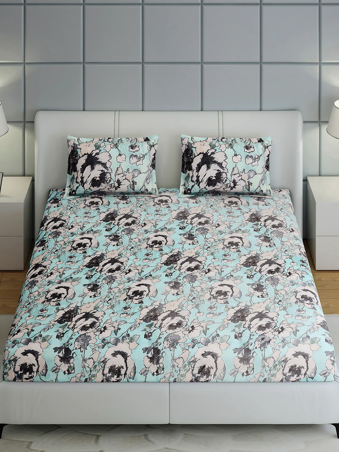 349 GSM 100% Polyester King Bed 1 Bedsheet with 2 Pillow Cover (Carnival) - Image 3