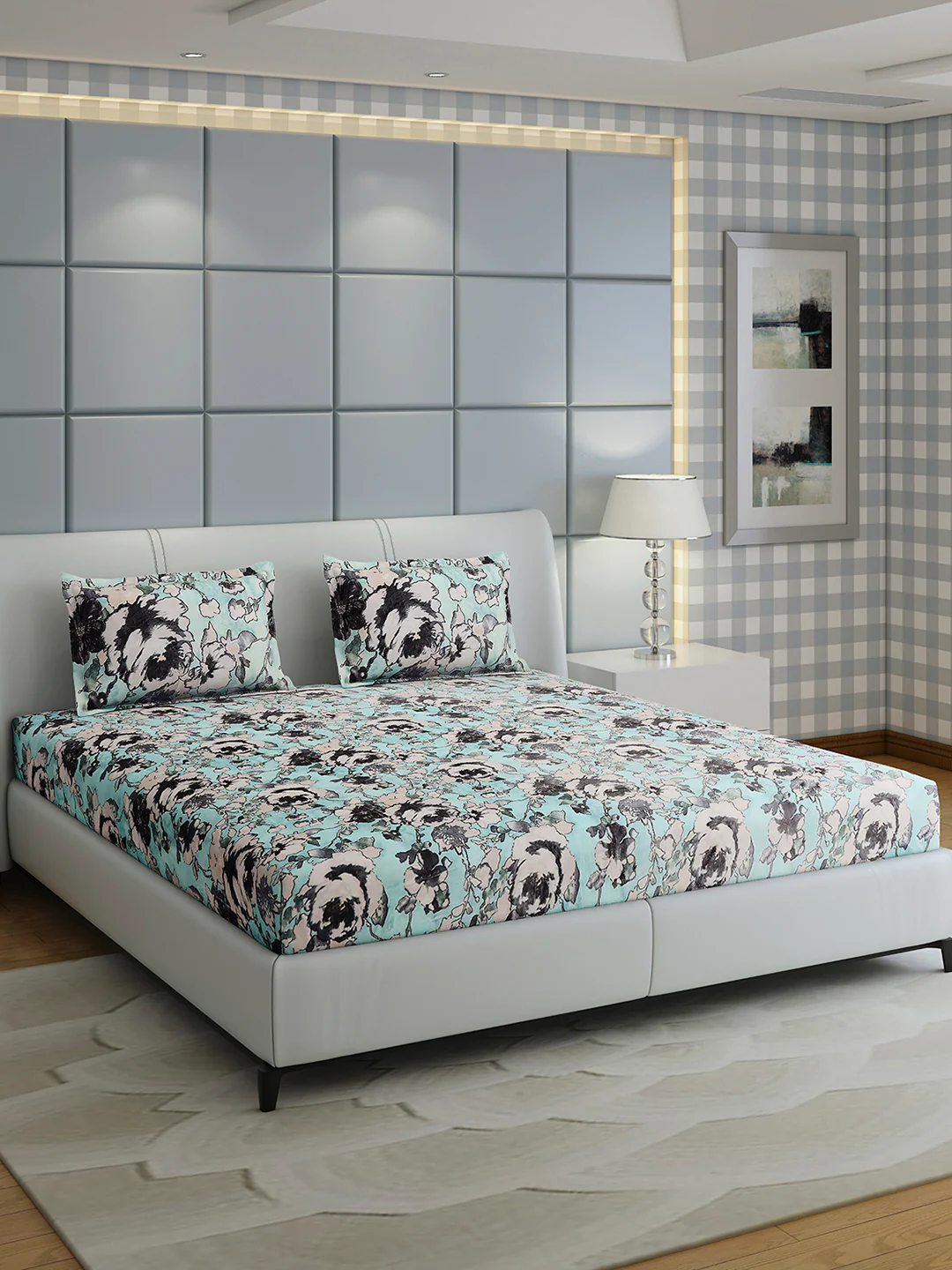 349 GSM 100% Polyester King Bed 1 Bedsheet with 2 Pillow Cover (Carnival) - Image 4