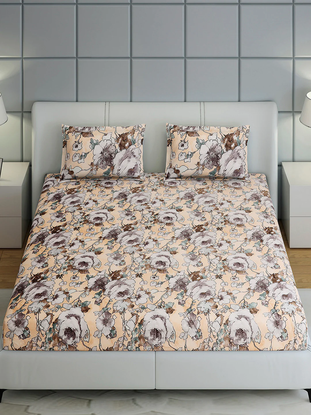 349 GSM 100% Polyester King Bed 1 Bedsheet with 2 Pillow Cover (Carnival) - Image 3