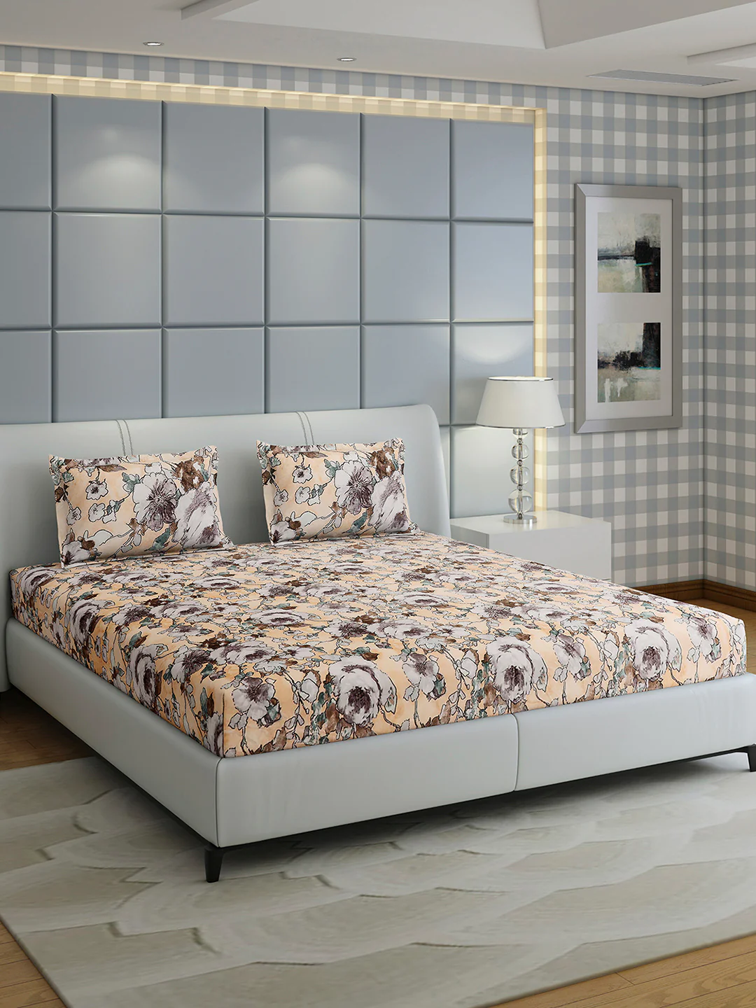 349 GSM 100% Polyester King Bed 1 Bedsheet with 2 Pillow Cover (Carnival) - Image 4