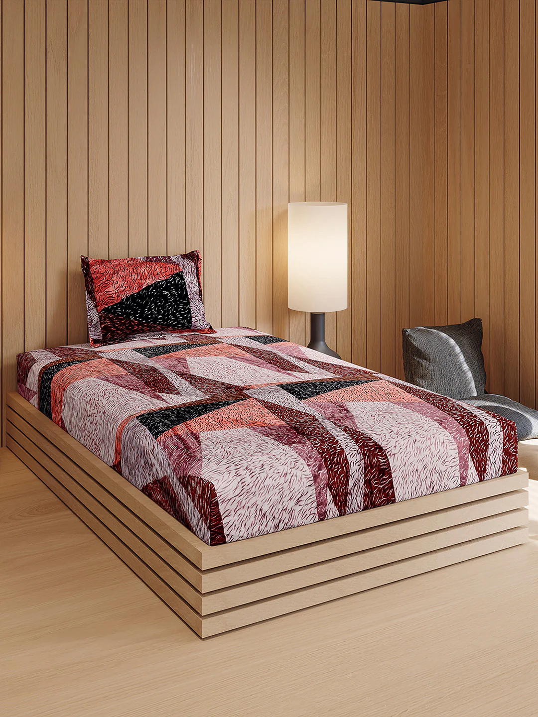 353 GSM 100% Polyester Single Bed 1 Bedsheet with 1 Pillow Cover (Ira) - Image 4