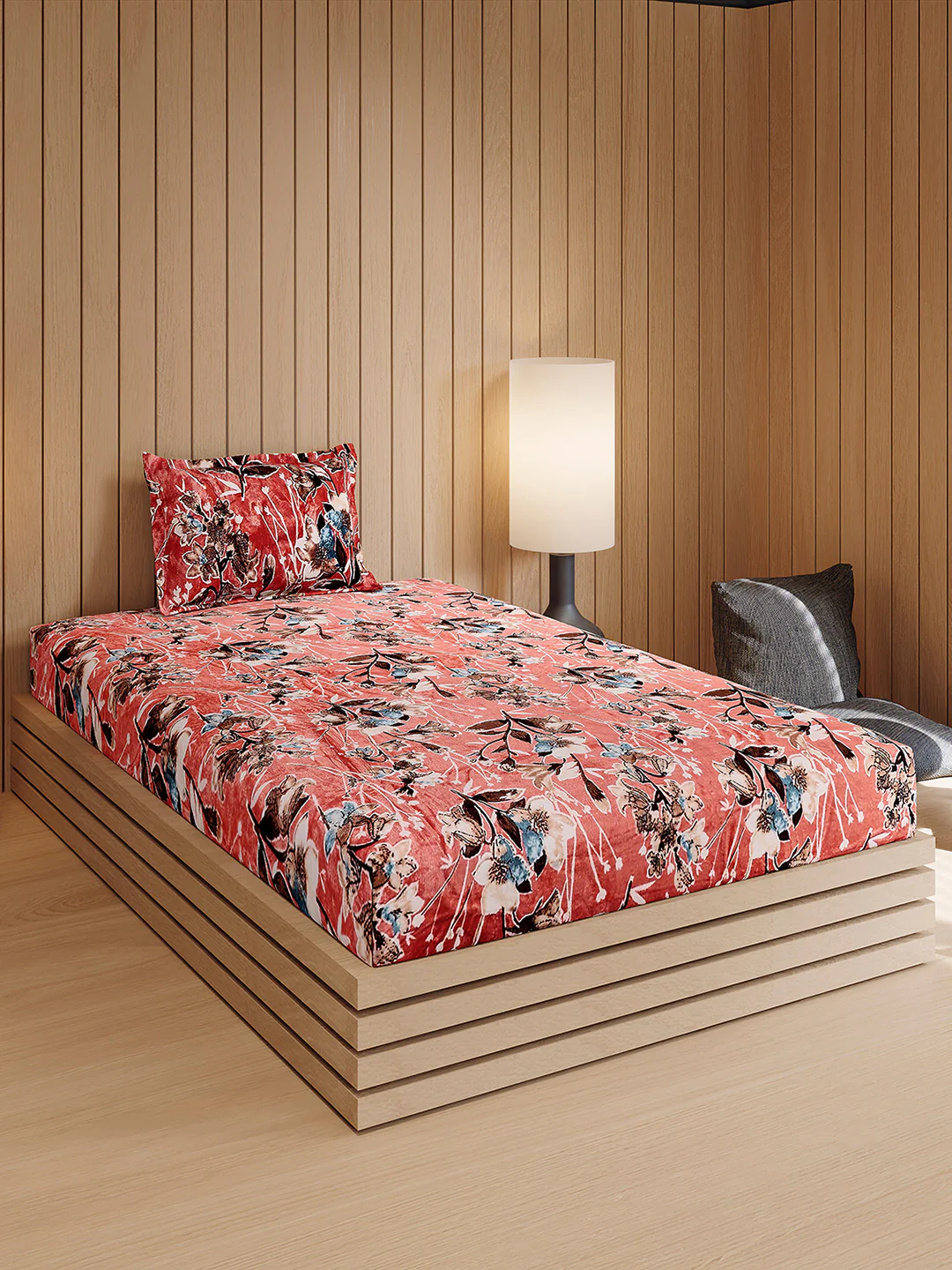 353 GSM 100% Polyester Single Bed 1 Bedsheet with 1 Pillow Cover (Ira) - Image 4
