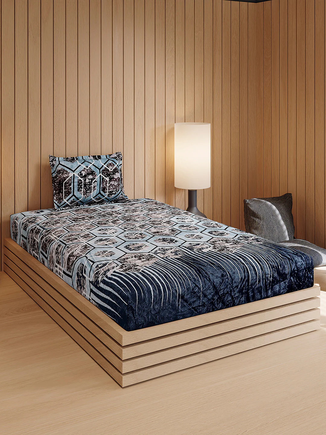 353 GSM 100% Polyester Single Bed 1 Bedsheet with 1 Pillow Cover (Ira) - Image 4