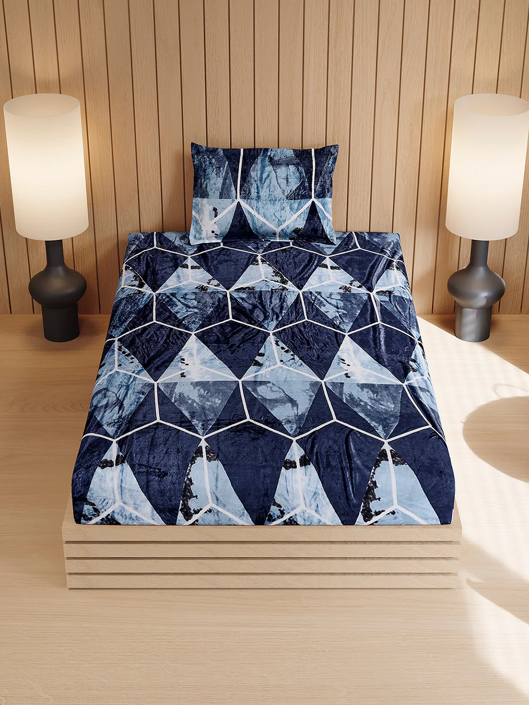 353 GSM 100% Polyester Single Bed 1 Bedsheet with 1 Pillow Cover (Ira) - Image 3