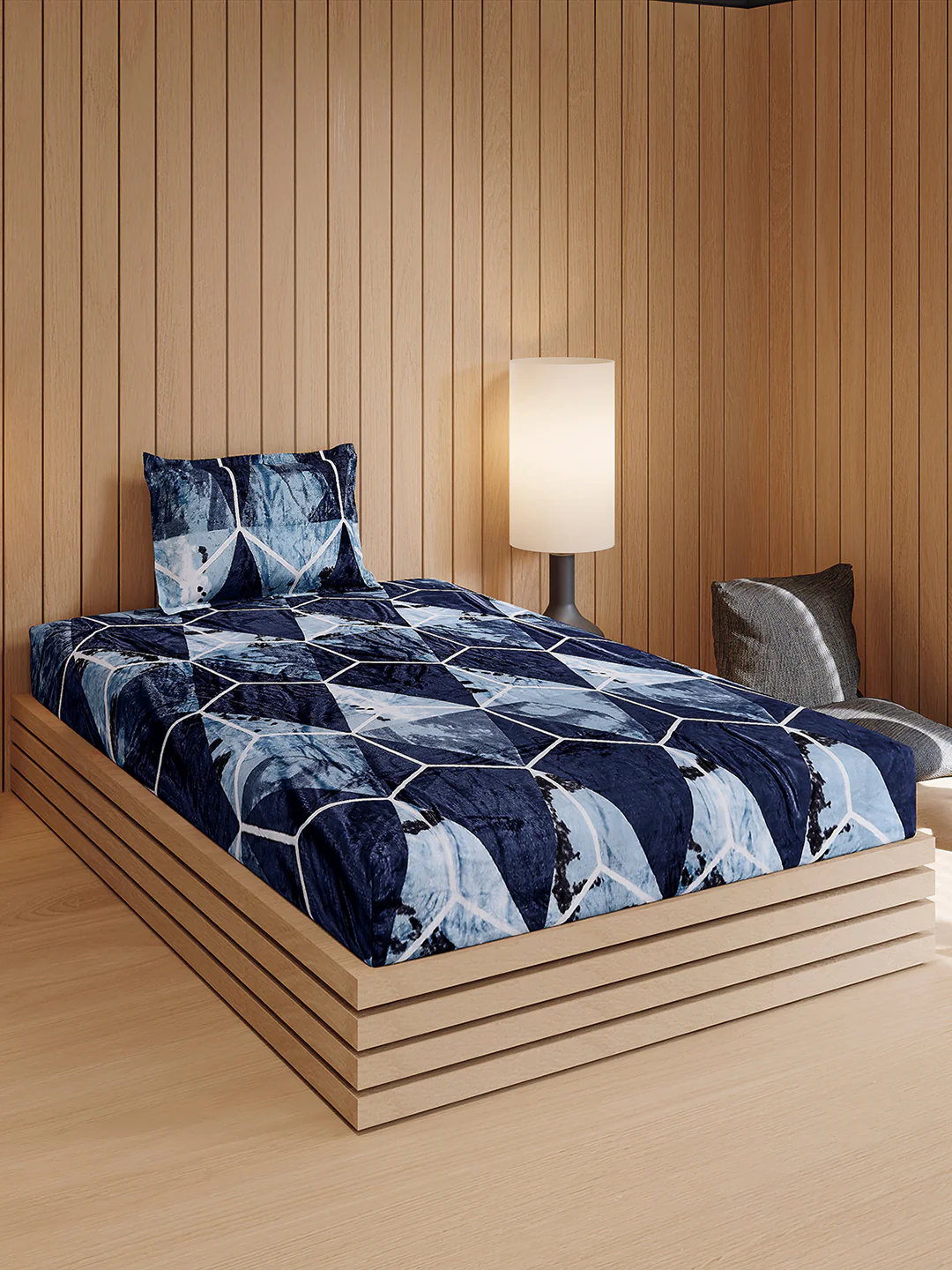 353 GSM 100% Polyester Single Bed 1 Bedsheet with 1 Pillow Cover (Ira) - Image 4