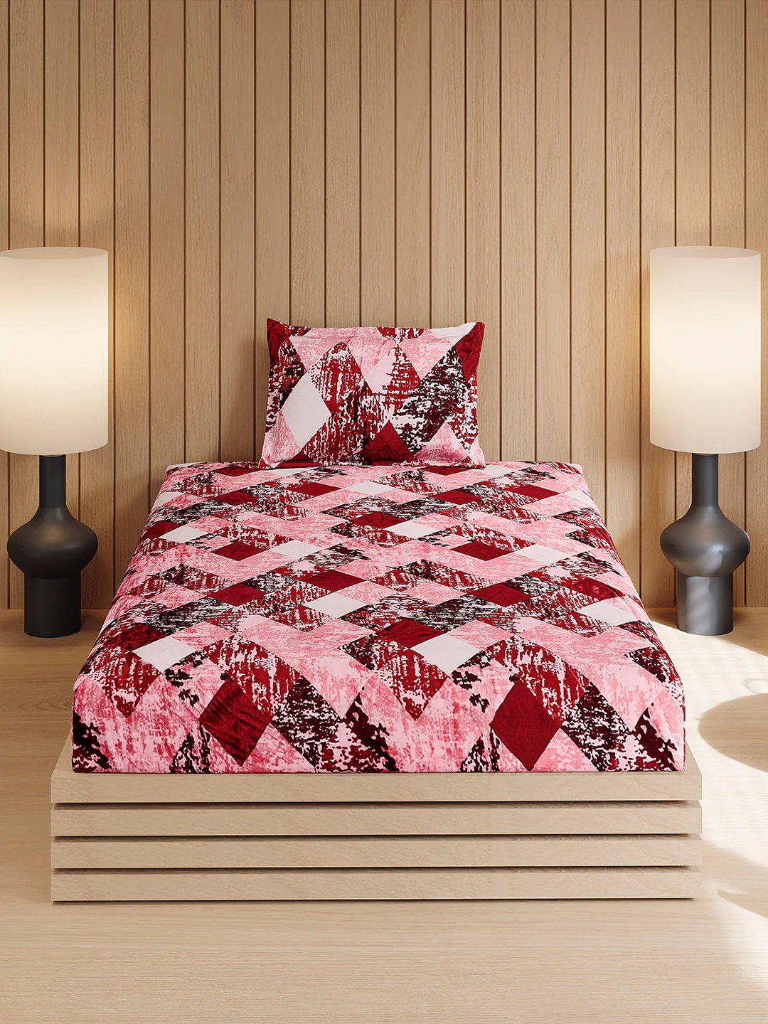 353 GSM 100% Polyester Single Bed 1 Bedsheet with 1 Pillow Cover (Ira) - Image 2
