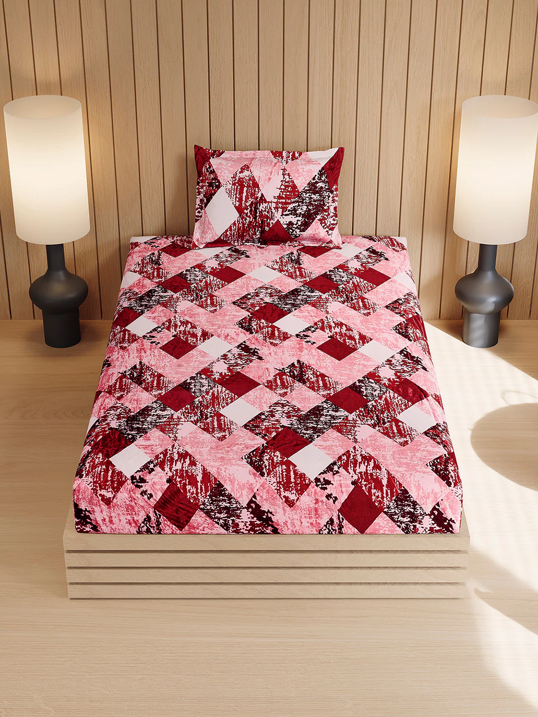 353 GSM 100% Polyester Single Bed 1 Bedsheet with 1 Pillow Cover (Ira) - Image 3