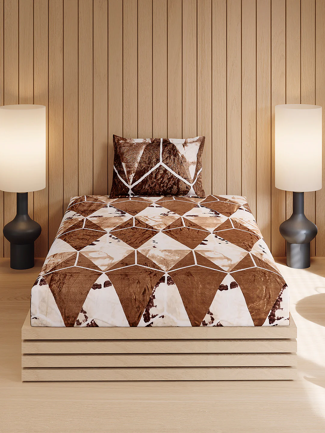 353 GSM 100% Polyester Single Bed 1 Bedsheet with 1 Pillow Cover (Ira) - Image 2