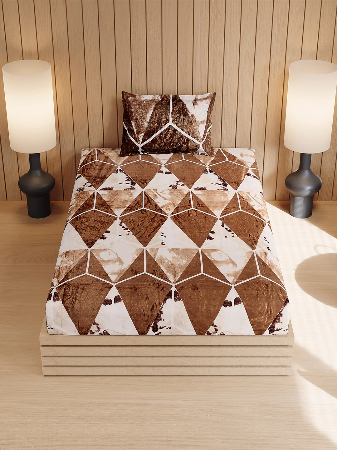 353 GSM 100% Polyester Single Bed 1 Bedsheet with 1 Pillow Cover (Ira) - Image 3