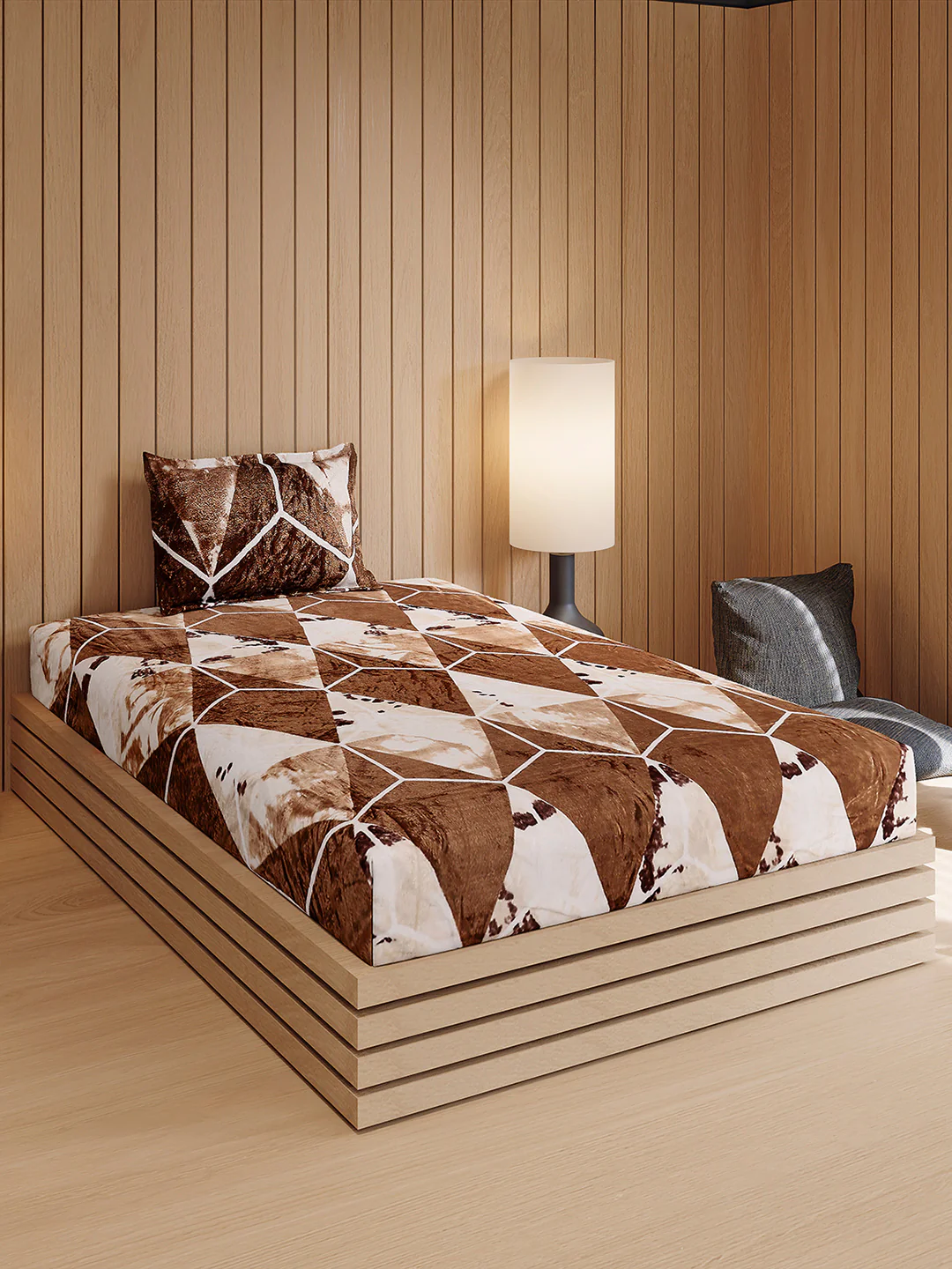 353 GSM 100% Polyester Single Bed 1 Bedsheet with 1 Pillow Cover (Ira) - Image 4