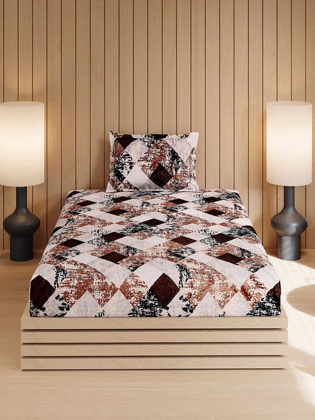 353 GSM 100% Polyester Single Bed 1 Bedsheet with 1 Pillow Cover (Ira) - Image 2