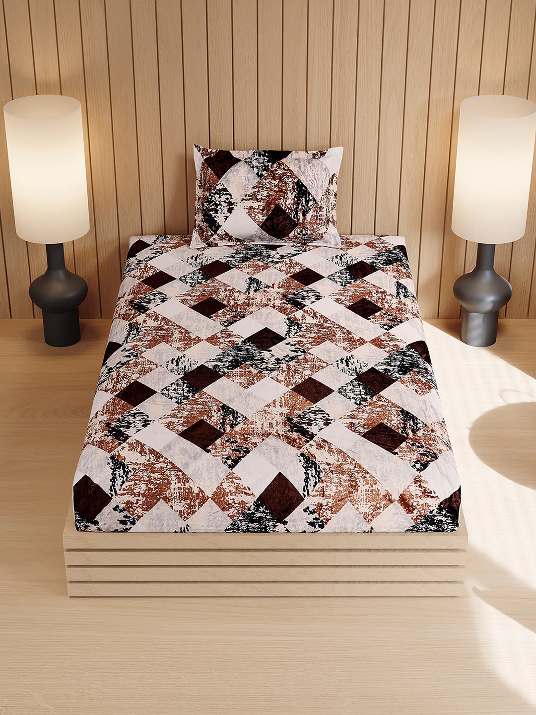 353 GSM 100% Polyester Single Bed 1 Bedsheet with 1 Pillow Cover (Ira) - Image 3