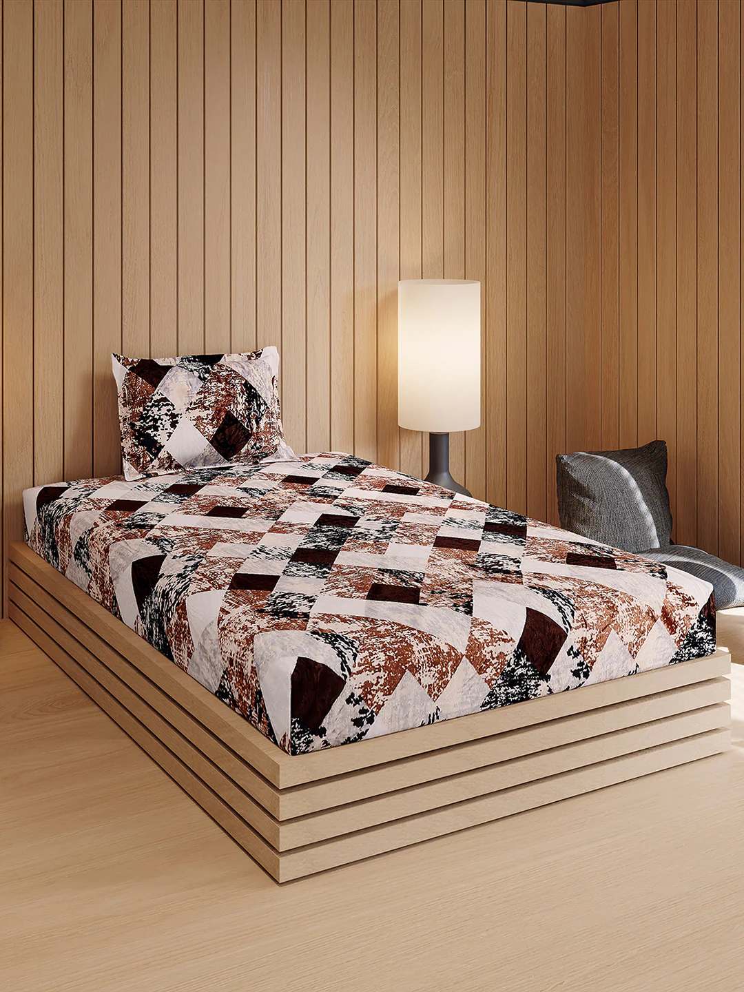 353 GSM 100% Polyester Single Bed 1 Bedsheet with 1 Pillow Cover (Ira) - Image 4
