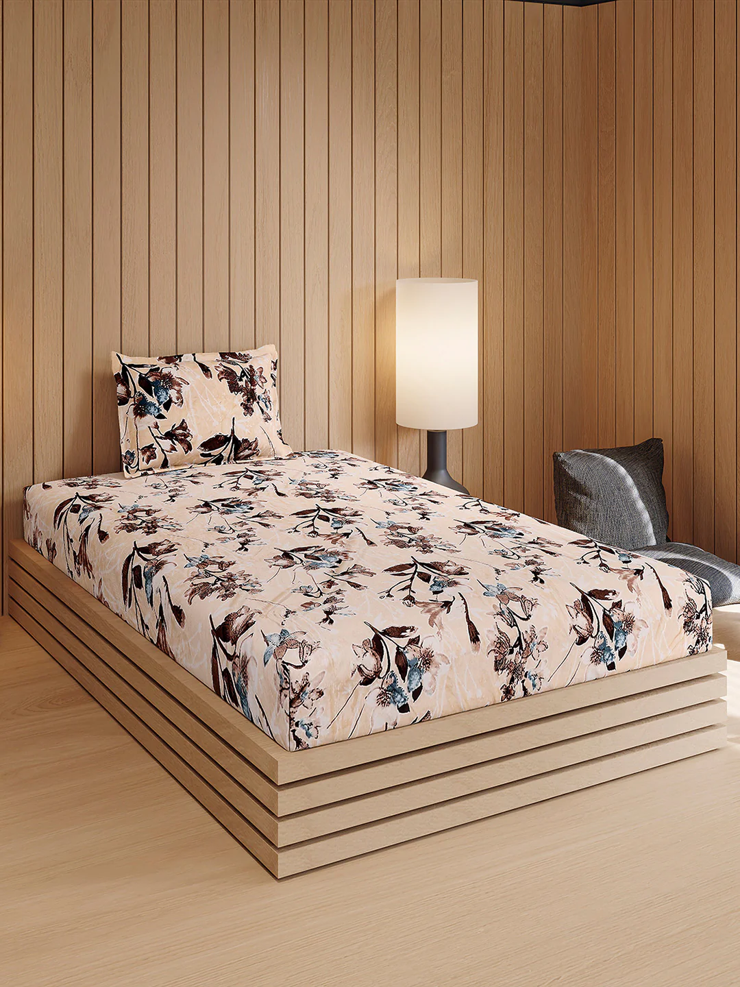 353 GSM 100% Polyester Single Bed 1 Bedsheet with 1 Pillow Cover (Ira) - Image 4