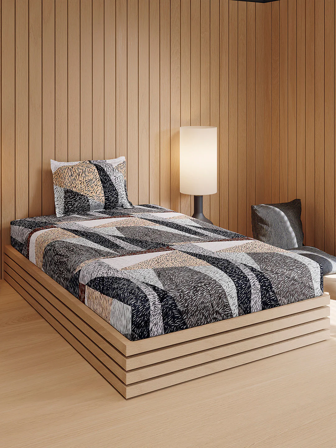 353 GSM 100% Polyester Single Bed 1 Bedsheet with 1 Pillow Cover (Ira) - Image 4