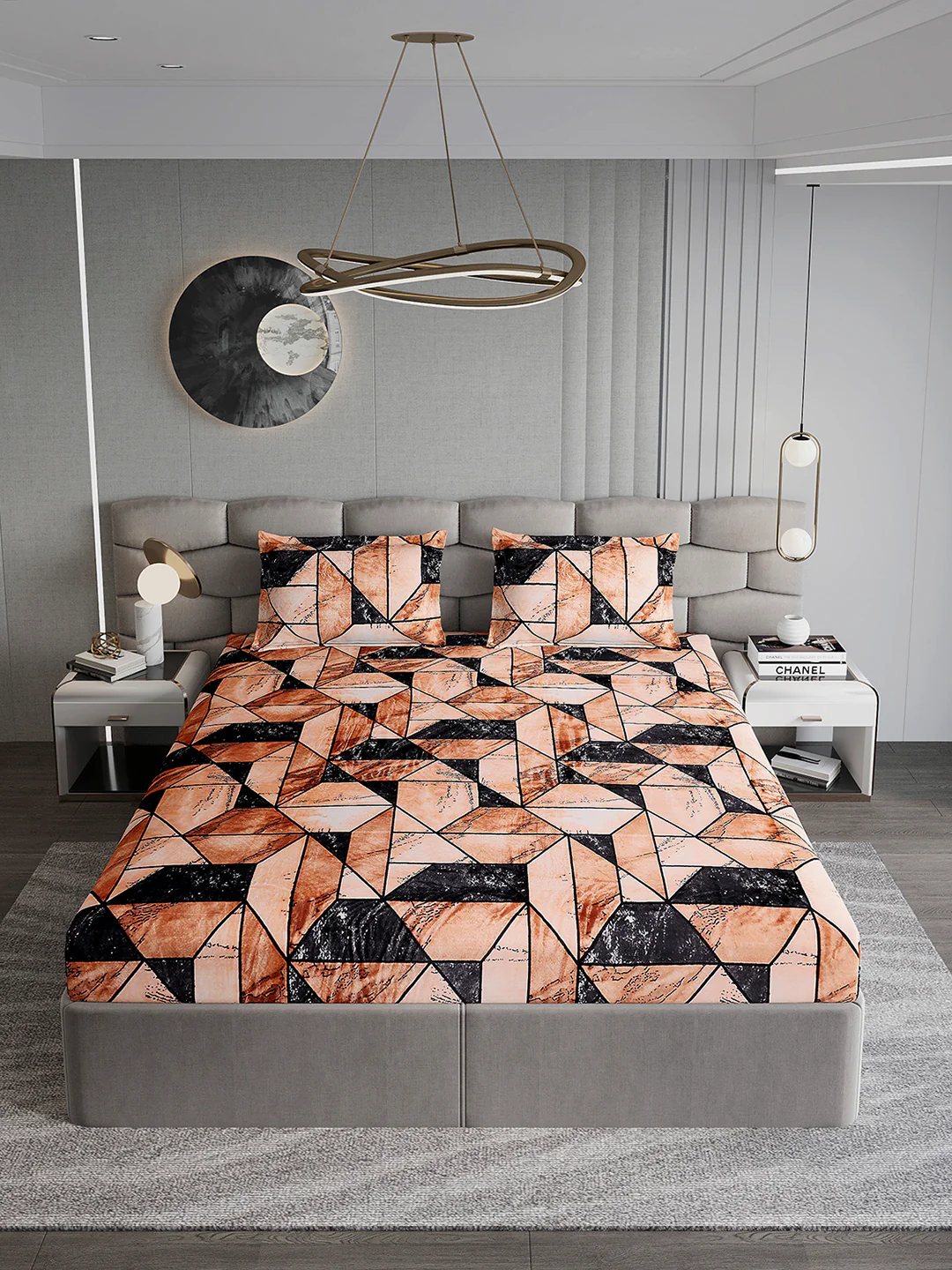 371 GSM 100% Polyester King Bed 1 Bedsheet with 2 Pillow Cover (Rubina King) - Image 3