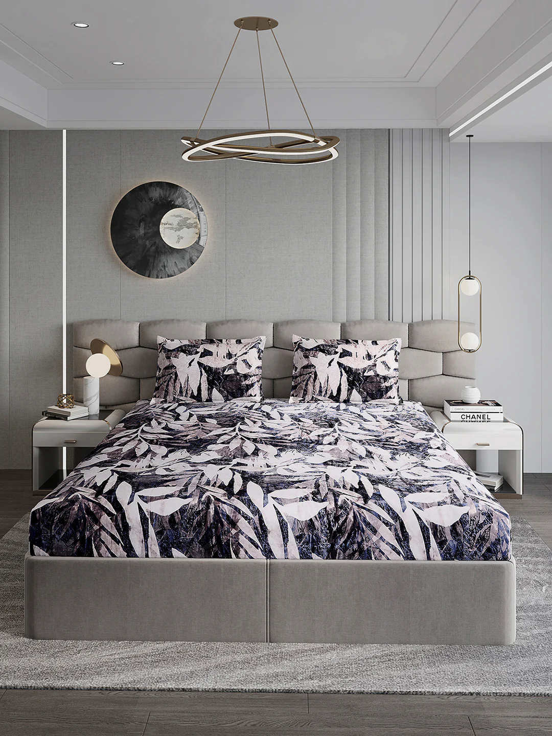 371 GSM 100% Polyester King Bed 1 Bedsheet with 2 Pillow Cover (Rubina King) - Image 2