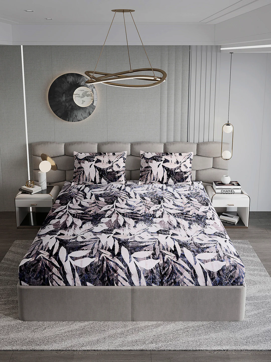 371 GSM 100% Polyester King Bed 1 Bedsheet with 2 Pillow Cover (Rubina King) - Image 3