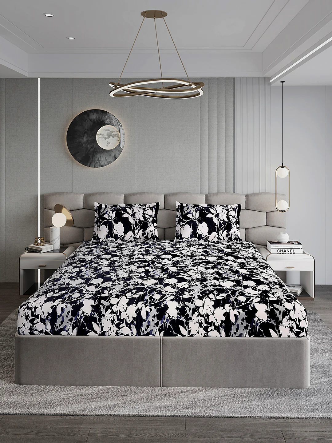 371 GSM 100% Polyester King Bed 1 Bedsheet with 2 Pillow Cover (Rubina King) - Image 2