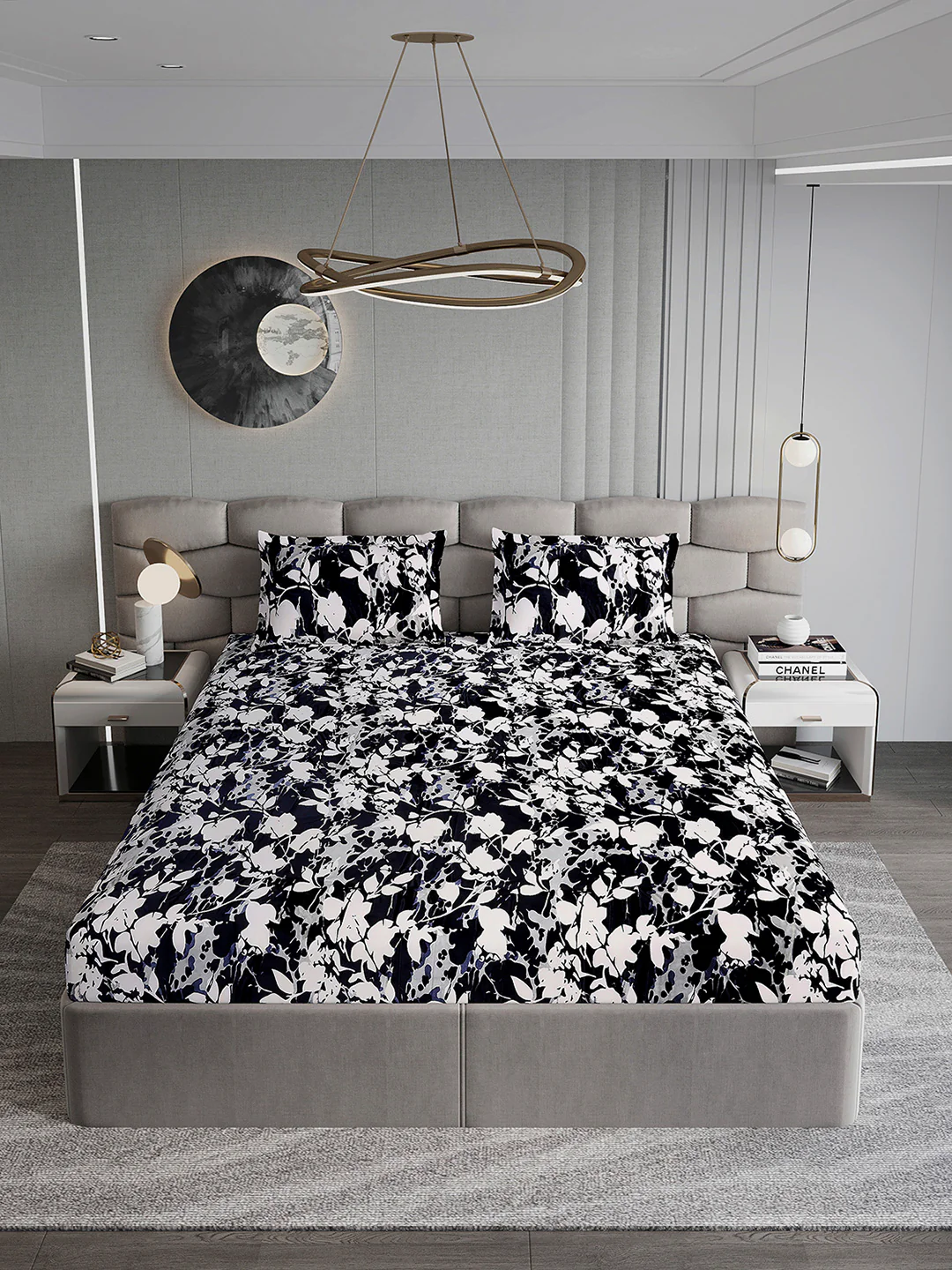 371 GSM 100% Polyester King Bed 1 Bedsheet with 2 Pillow Cover (Rubina King) - Image 3