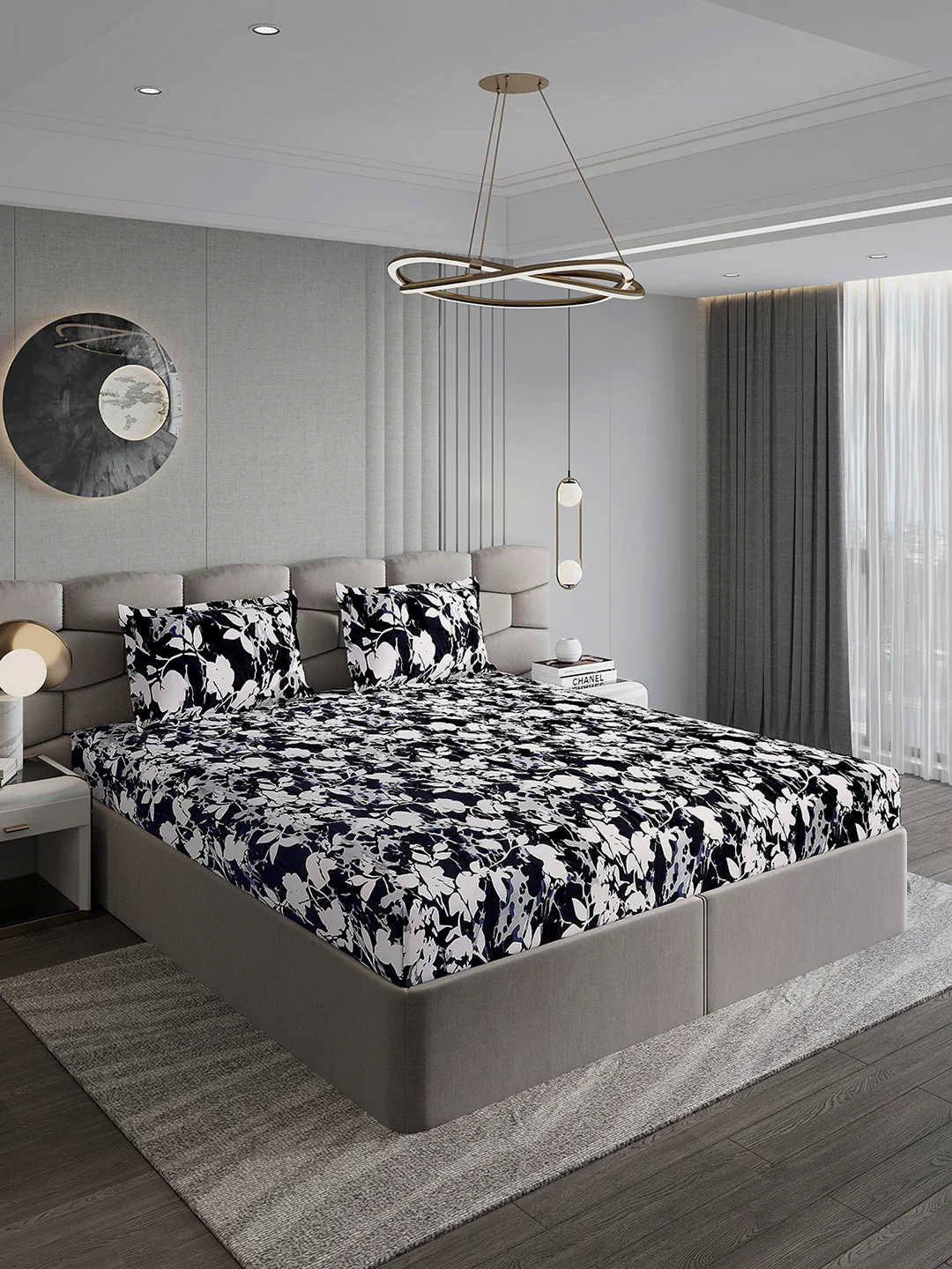 371 GSM 100% Polyester King Bed 1 Bedsheet with 2 Pillow Cover (Rubina King) - Image 4