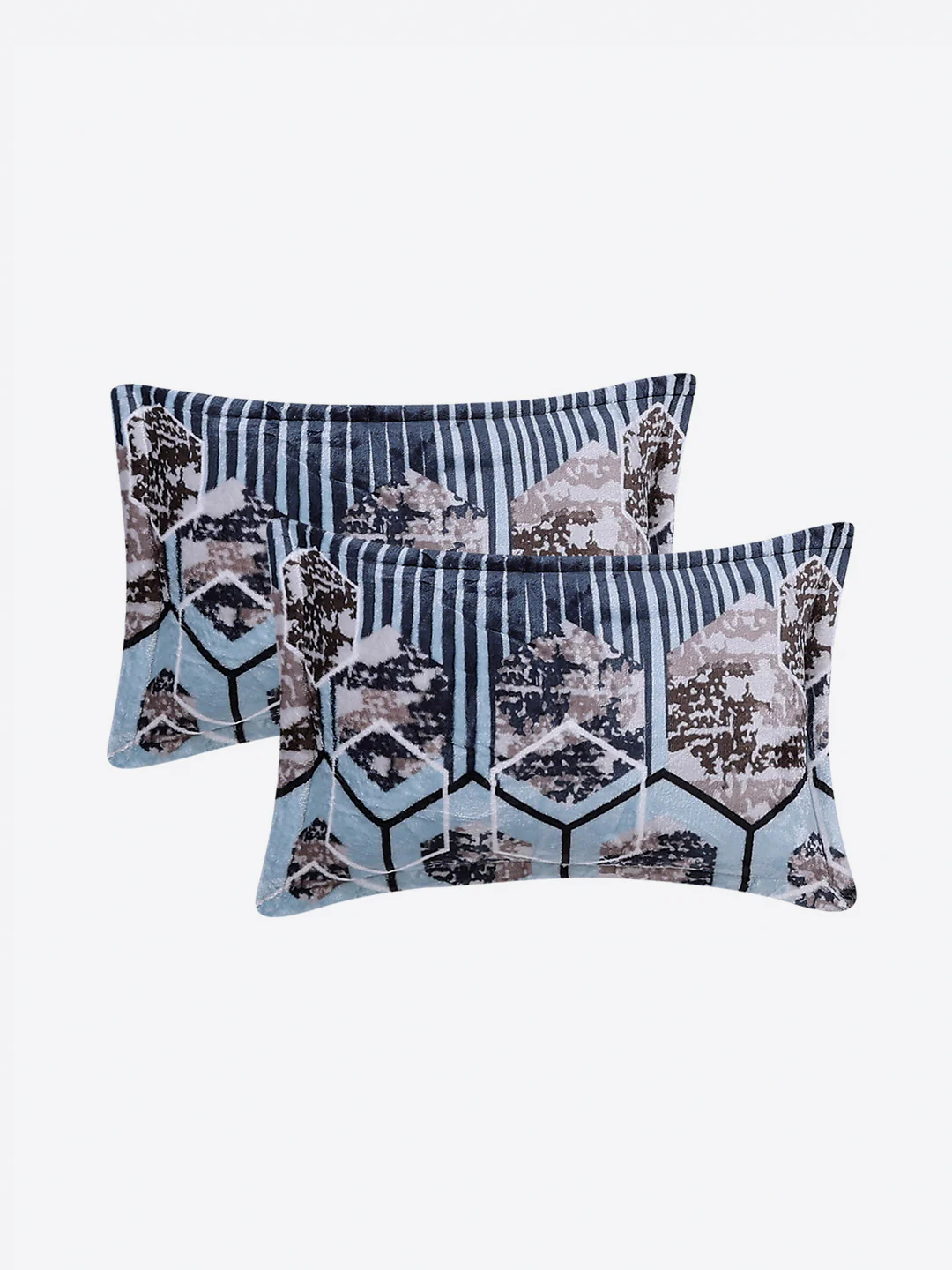 374 GSM Polyester Double Bed 1 Bedsheet with 2 Pillow Cover (Impression) - Image 7