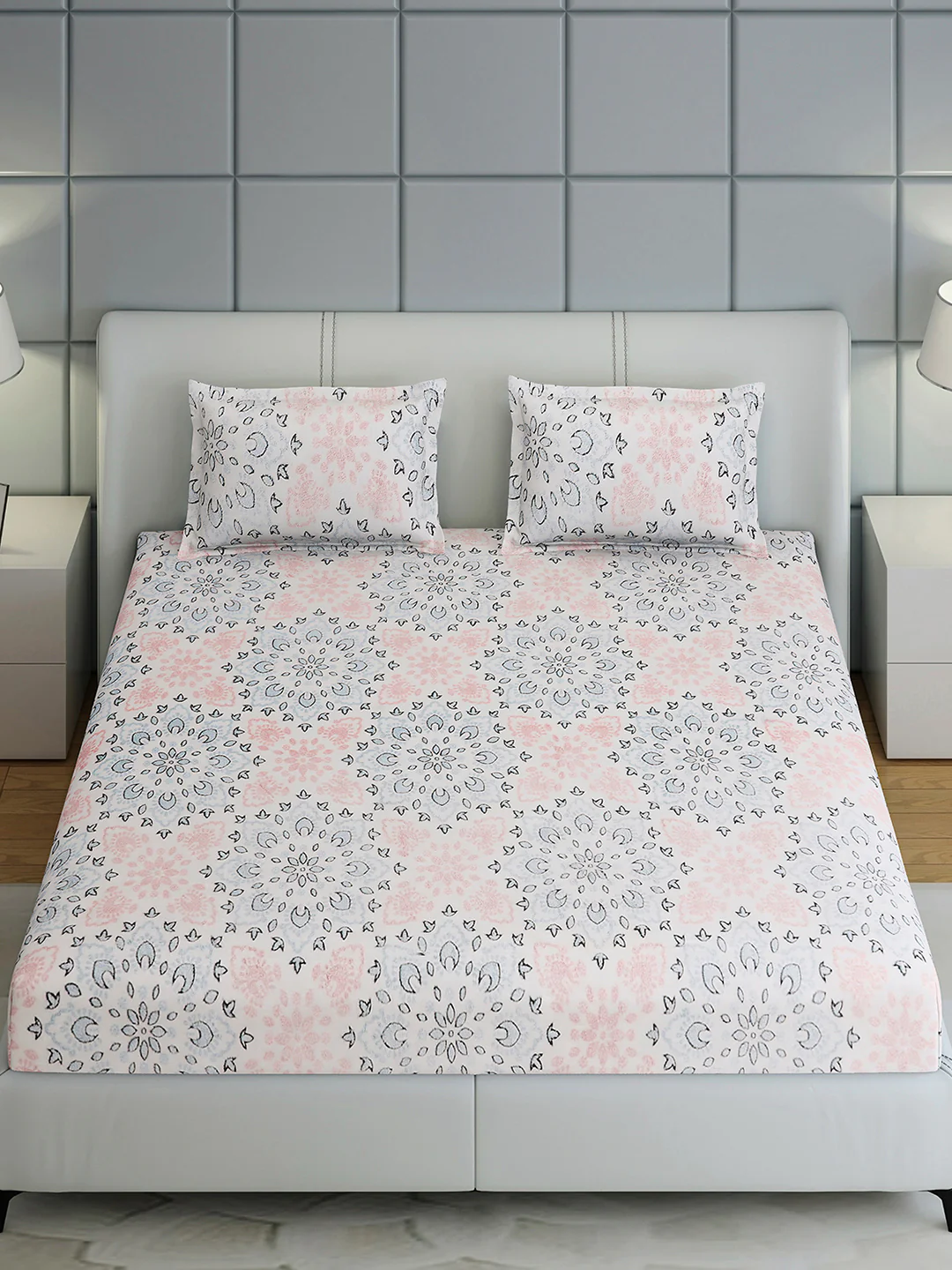378 GSM 100% Polyester King Bed 1 Bedsheet with 2 Pillow Cover (Hill Top) - Image 3