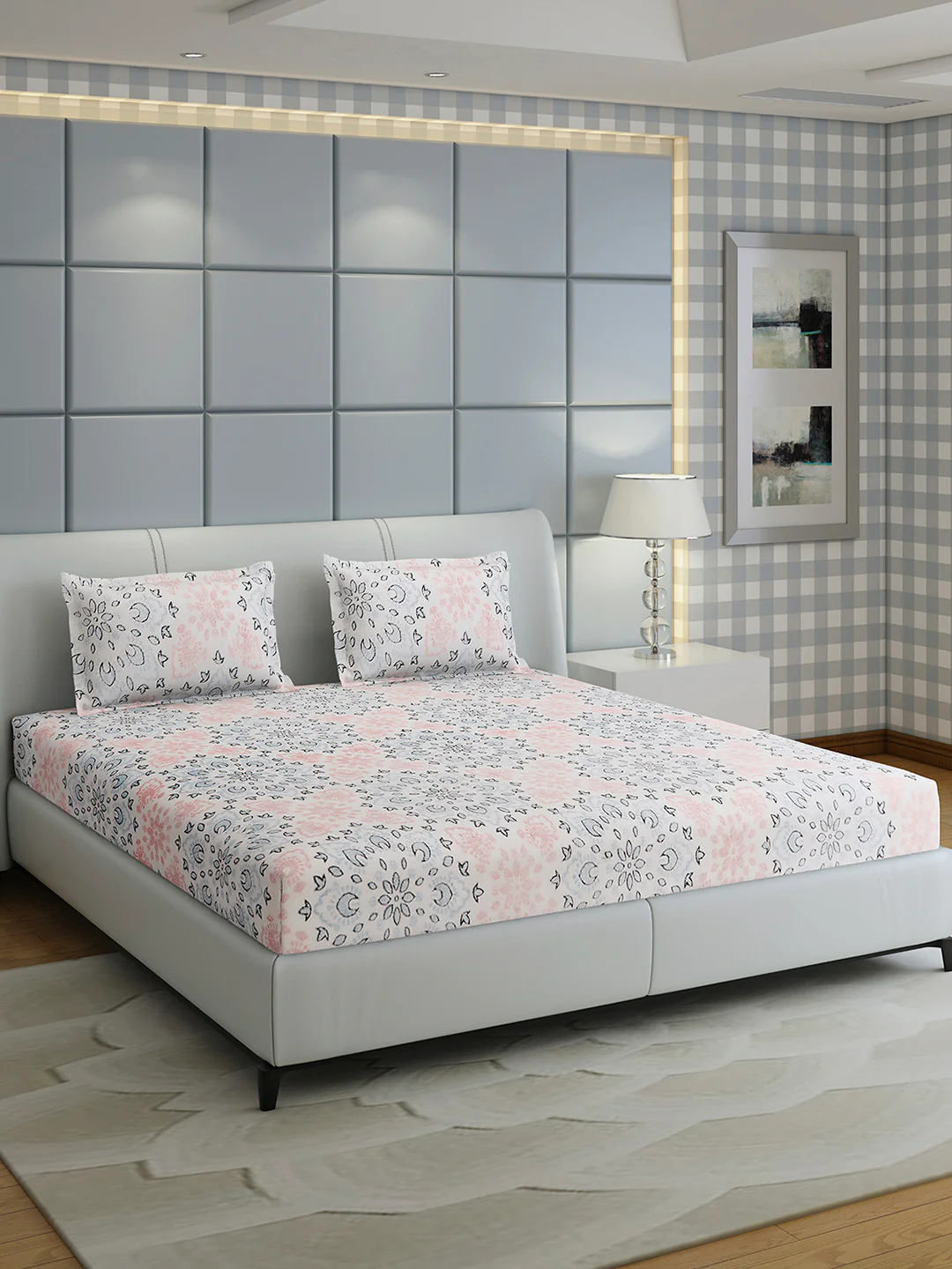 378 GSM 100% Polyester King Bed 1 Bedsheet with 2 Pillow Cover (Hill Top) - Image 4