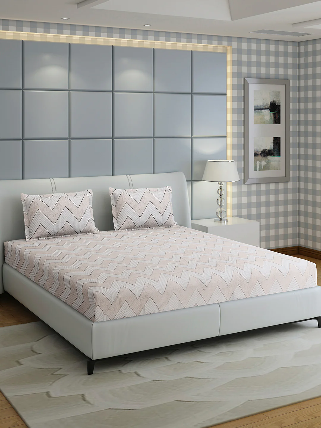 378 GSM 100% Polyester King Bed 1 Bedsheet with 2 Pillow Cover (Hill Top) - Image 4