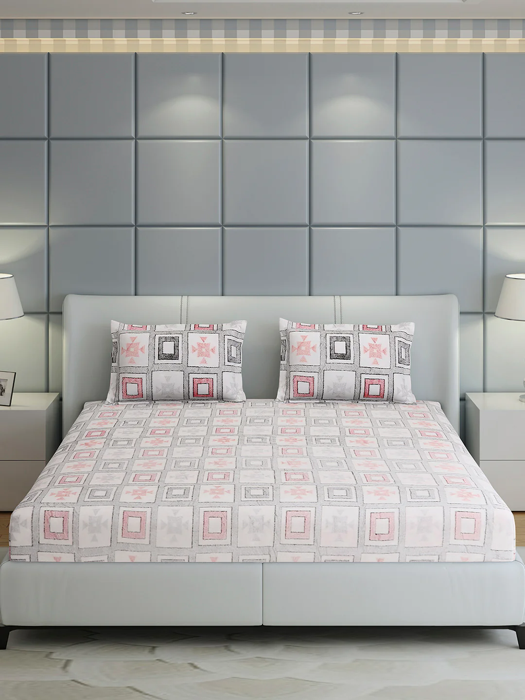 378 GSM 100% Polyester King Bed 1 Bedsheet with 2 Pillow Cover (Hill Top) - Image 2