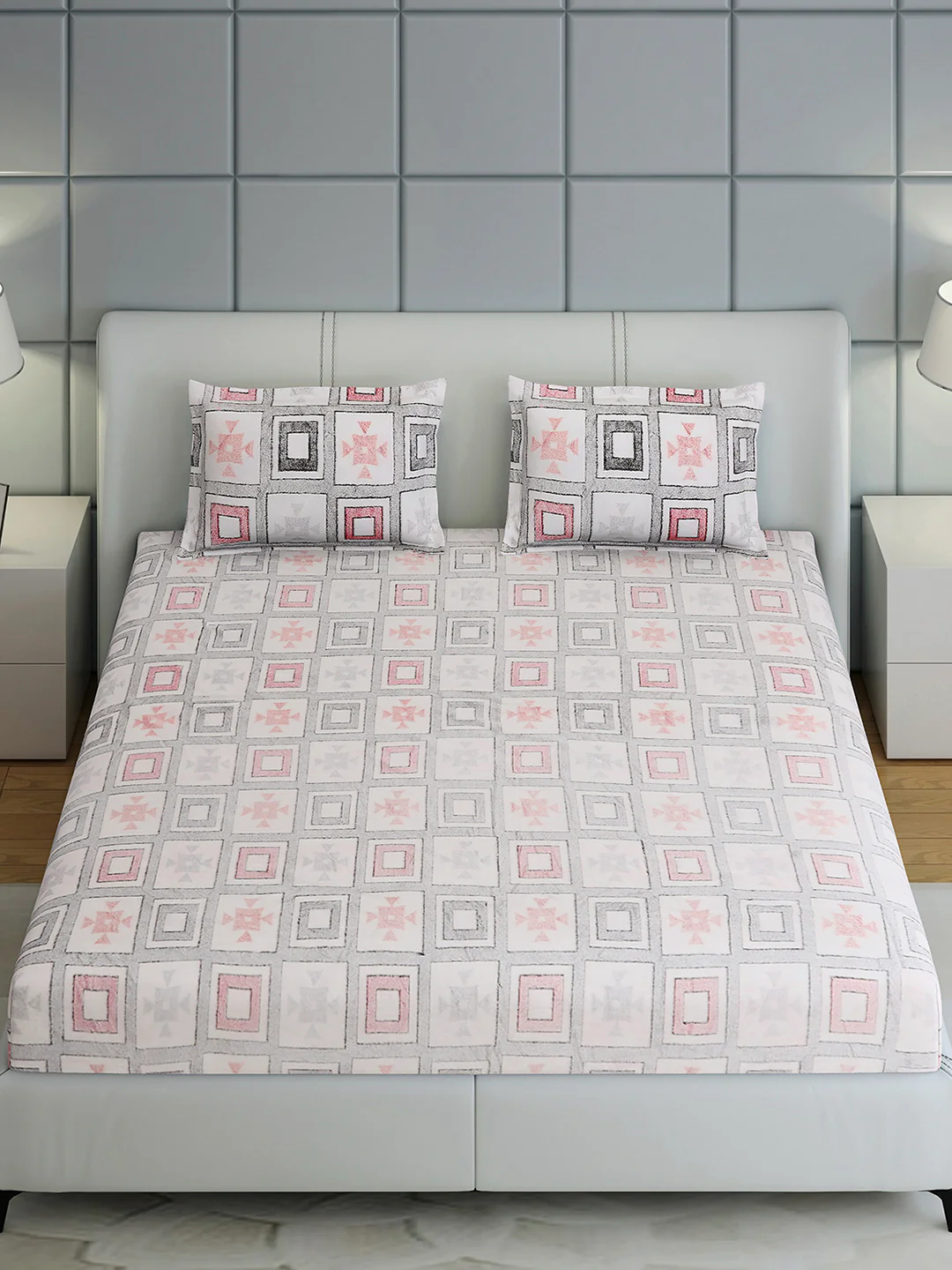 378 GSM 100% Polyester King Bed 1 Bedsheet with 2 Pillow Cover (Hill Top) - Image 3