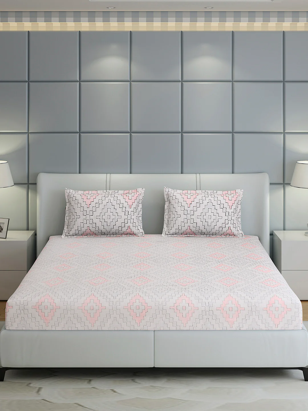 378 GSM 100% Polyester King Bed 1 Bedsheet with 2 Pillow Cover (Hill Top) - Image 2