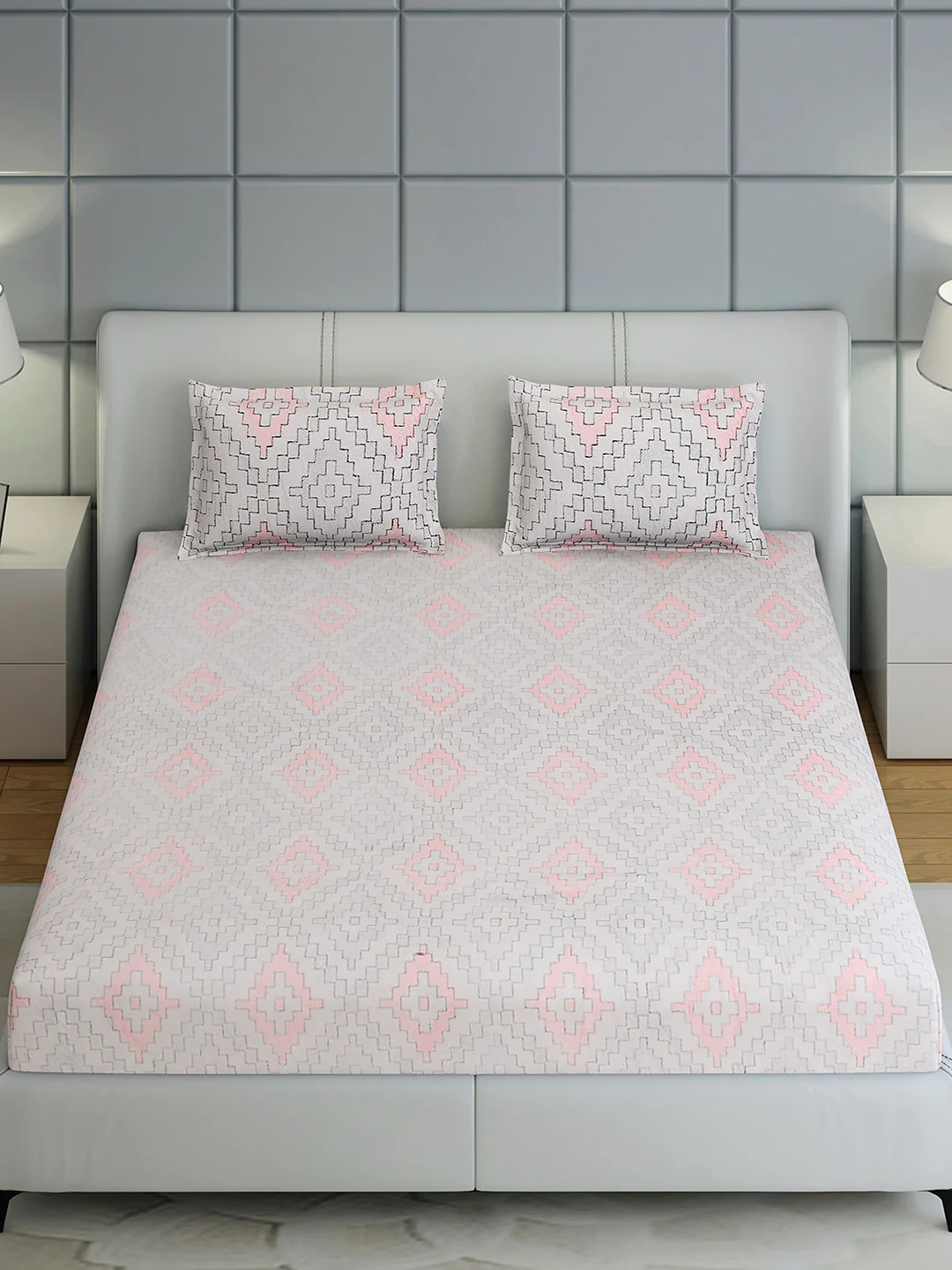 378 GSM 100% Polyester King Bed 1 Bedsheet with 2 Pillow Cover (Hill Top) - Image 3