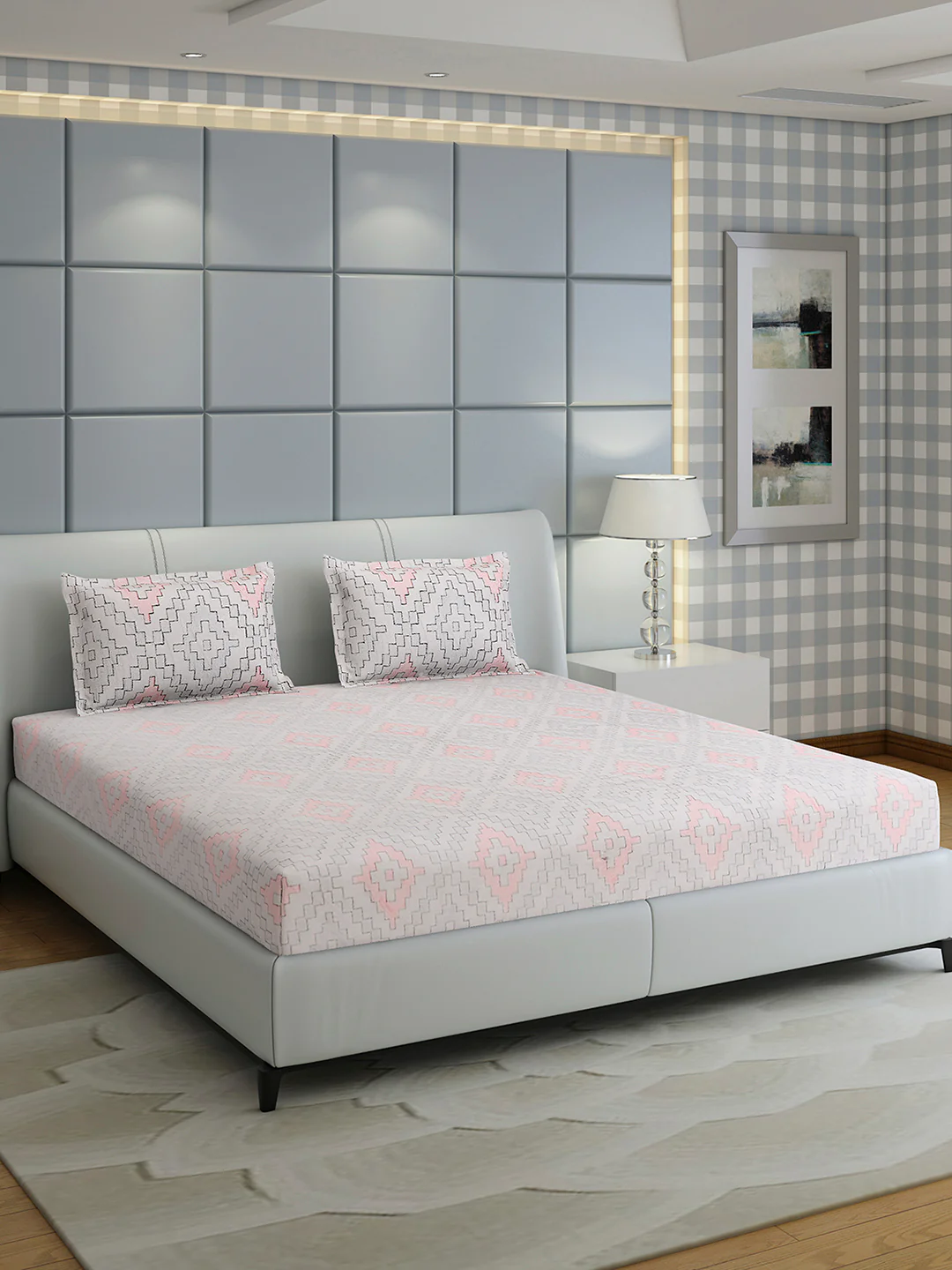 378 GSM 100% Polyester King Bed 1 Bedsheet with 2 Pillow Cover (Hill Top) - Image 4