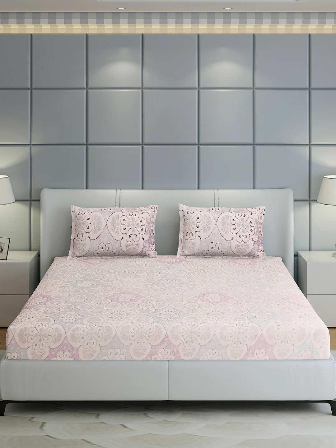 378 GSM 100% Polyester King Bed 1 Bedsheet with 2 Pillow Cover (Hill Top) - Image 2