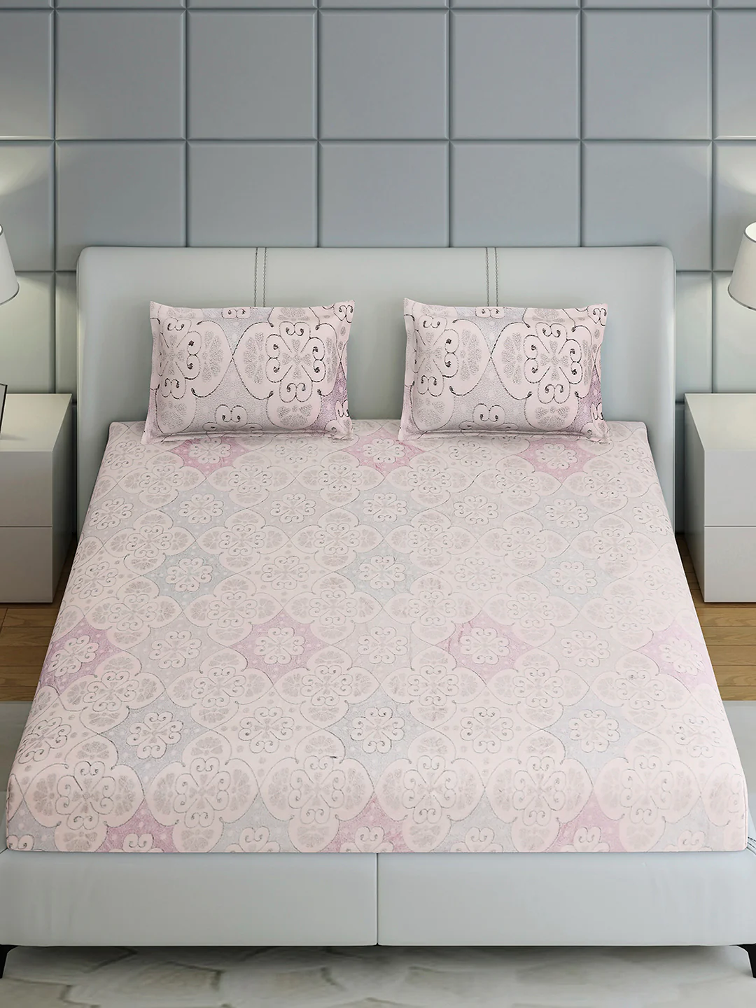 378 GSM 100% Polyester King Bed 1 Bedsheet with 2 Pillow Cover (Hill Top) - Image 3