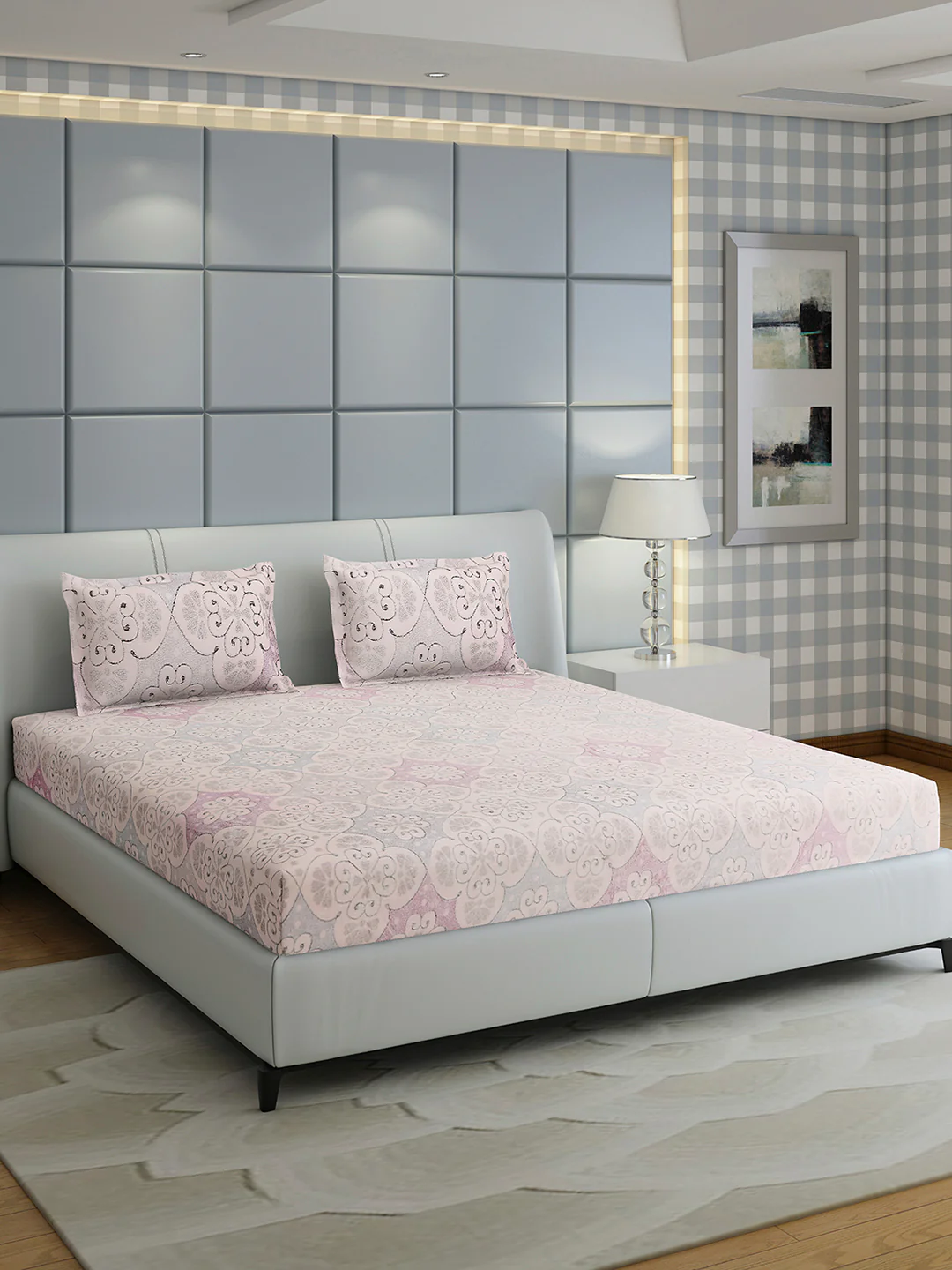 378 GSM 100% Polyester King Bed 1 Bedsheet with 2 Pillow Cover (Hill Top) - Image 4