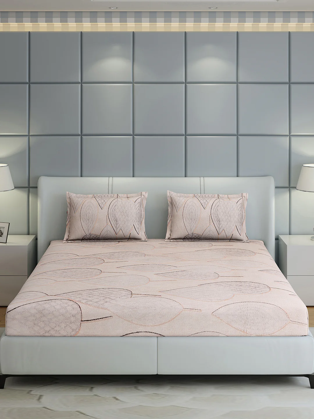 378 GSM 100% Polyester King Bed 1 Bedsheet with 2 Pillow Cover (Hill Top) - Image 2