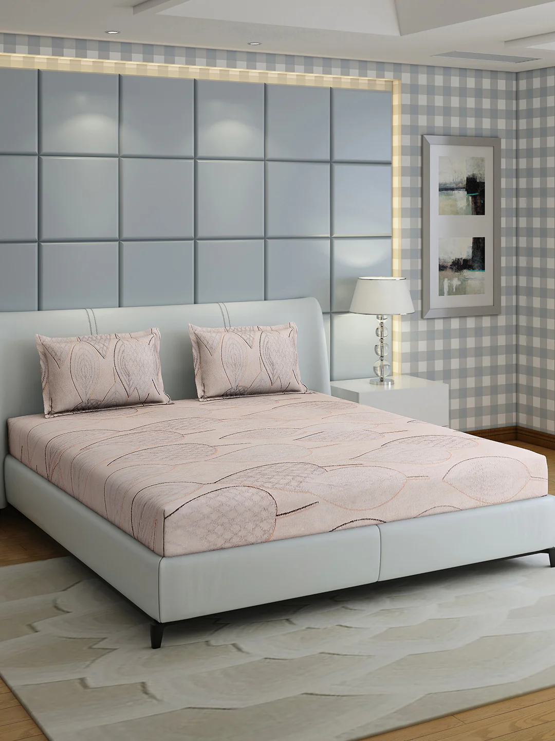 378 GSM 100% Polyester King Bed 1 Bedsheet with 2 Pillow Cover (Hill Top) - Image 4
