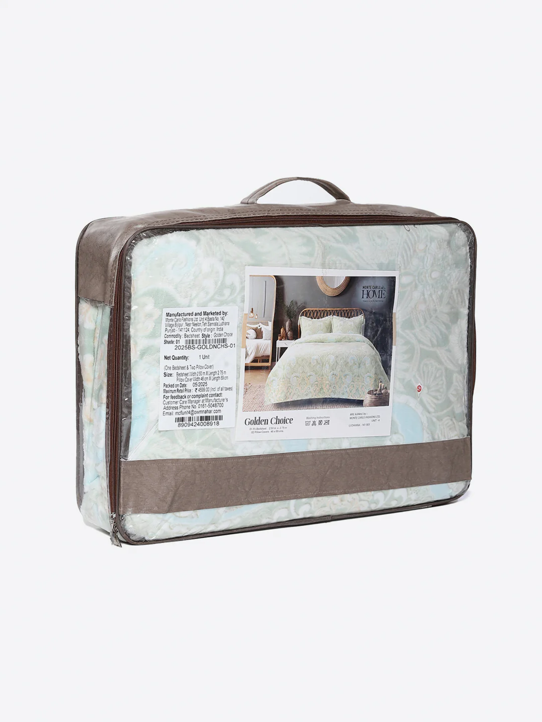 393 GSM Polyester King Bed 1 Bedsheet with 2 Pillow Cover (Golden Choice) - Image 9