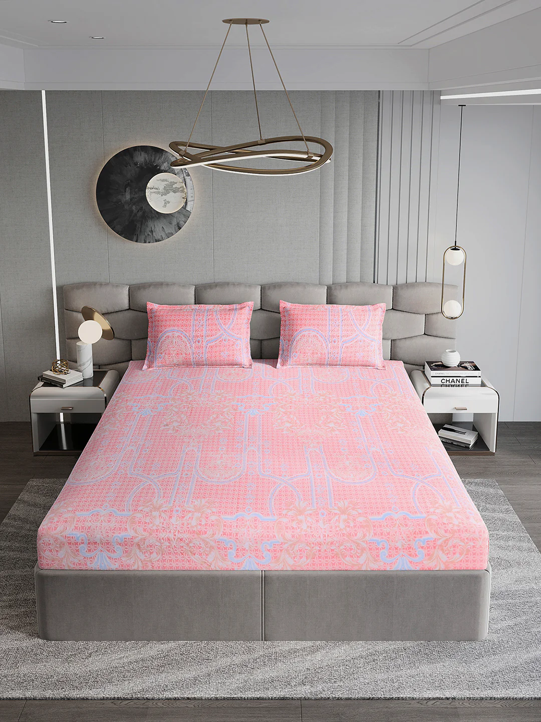 393 GSM 100% Polyester King Bed 1 Bedsheet with 2 Pillow Cover (Golden Choice) - Image 2