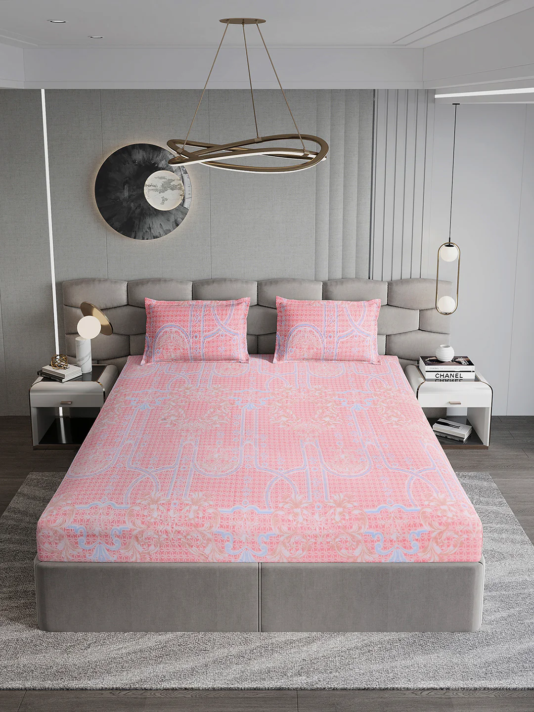 393 GSM 100% Polyester King Bed 1 Bedsheet with 2 Pillow Cover (Golden Choice) - Image 3